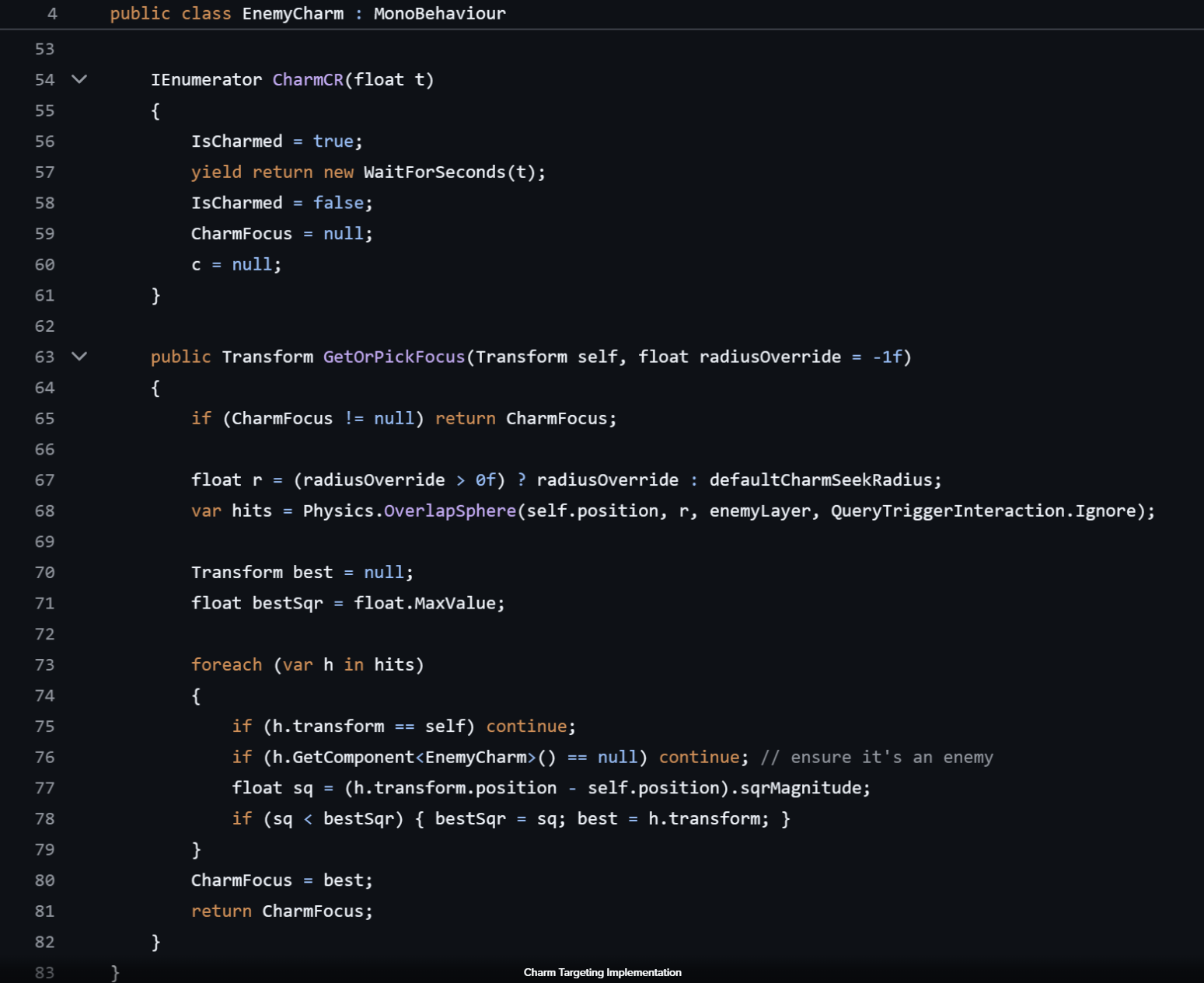 Charm Targeting Implementation